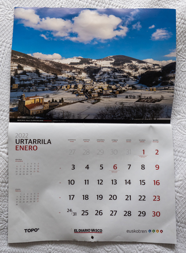 Enrique Riu. Fotografia de Berastegi en el Calendario Gipuzkoa 2022